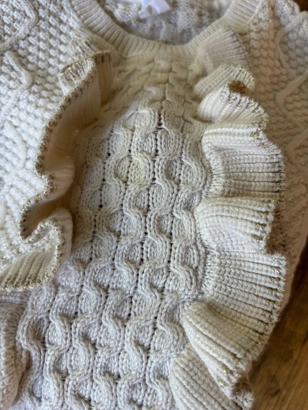 Toddler Girls Chunky Knit Gap Ruffle Sweater